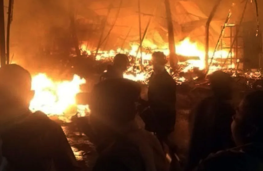 A big fire accident at Hyderabad Exhibition People get stuck in traffic jam